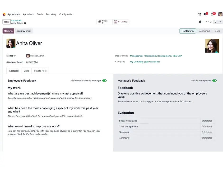 Odoo Evaluations
