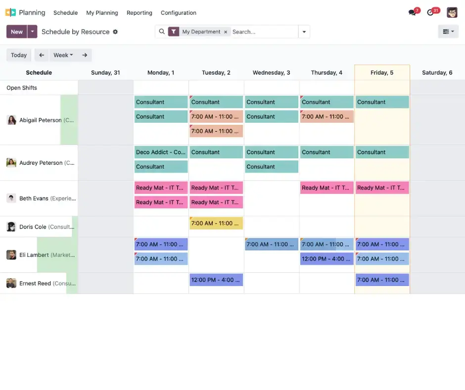 Odoo planning 