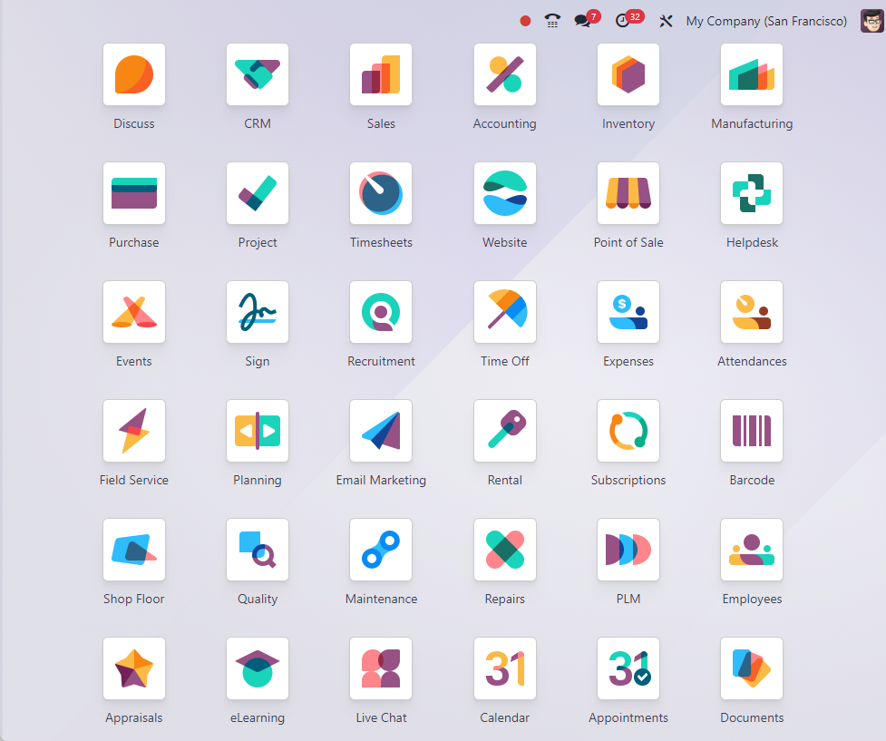 dashboard Odoo